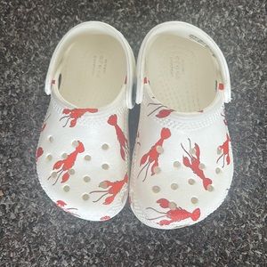 Toddler Crocs in no longer available lobster print. Size 6